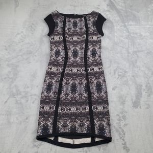 Guess Women’s Dress Size 2 Black Gray Bodycon Short Cap Sleeve Stretch